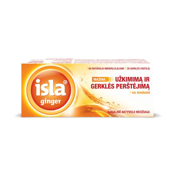 ISLA Ginger 30 Lozenges - Sore Throat, Dry Cough and Hoarseness