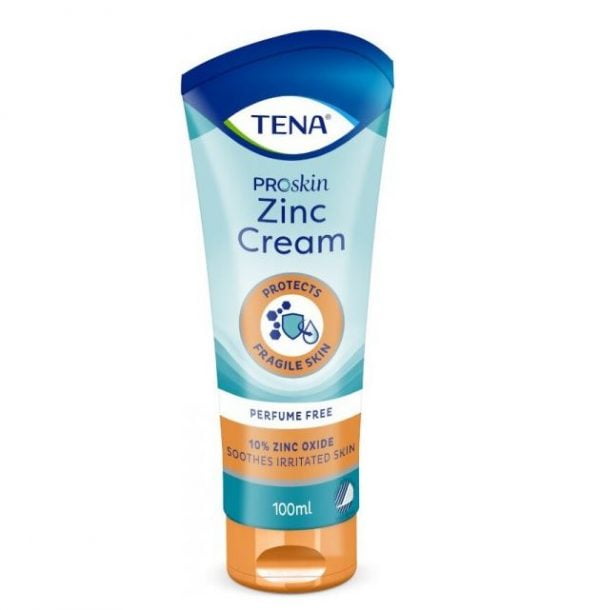 Tena Proskin Zinc Cream, 100 ml - Soothes Irritated Skin, 10% Zinc Oxide