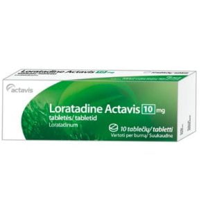 Loratadine Actavis 10mg N10 - Reduces Allergy, Itchyness, Skin reactions